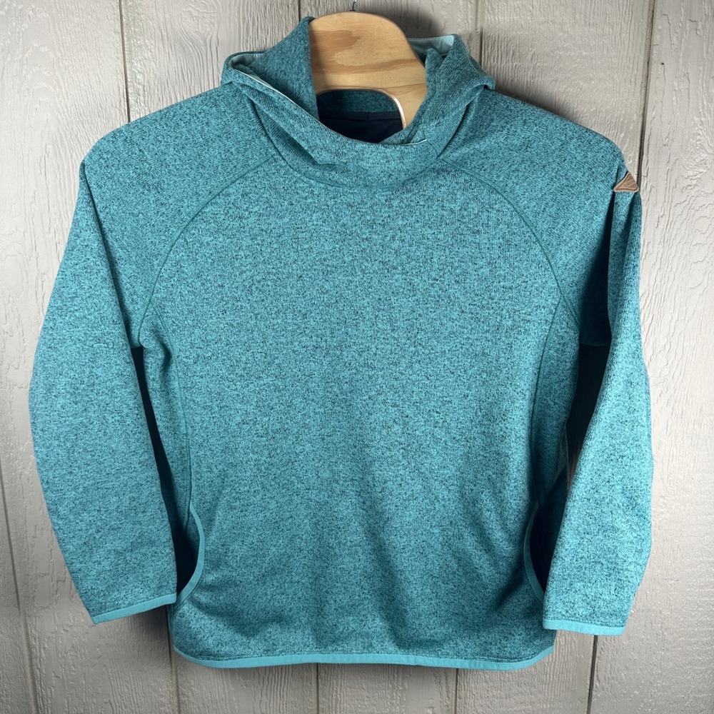Merrell Hoodie Womens Size XL Teal Heathered Pullover Pocket Raglan Activewear